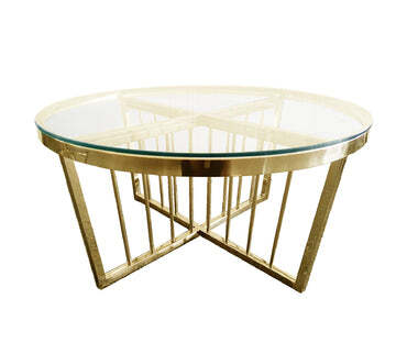 Serena Coffee Table -ClearTop – 95cm – Gold