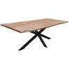 Lantana 7pc Dining Table 6 Black Chair Set Live Edge Acacia Wood – 210x105x76 cm, X-Back