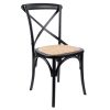 Lantana 7pc Dining Table 6 Black Chair Set Live Edge Acacia Wood – 210x105x76 cm, X-Back