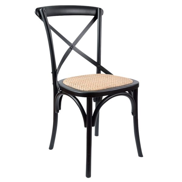 Lantana 7pc Dining Table 6 Black Chair Set Live Edge Acacia Wood – 180x95x76 cm, X-Back