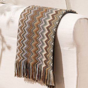 Caribbean Brown Mix Knitted Throw Rug