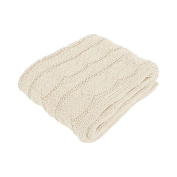Hudson Knitted Throw Rug – Cream