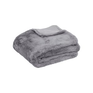 Tuscany Luxury Faux Sheep Wool Fur Throw Rug – Grey