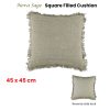 Accessorize Nova Square Filled Cushion 45cm x 45cm – Sage