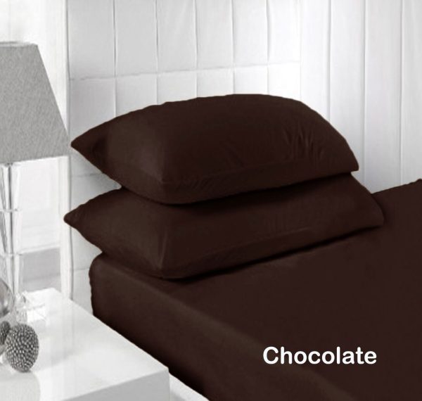 Accessorize 250TC Fitted Sheet Set – SINGLE, Chocolate