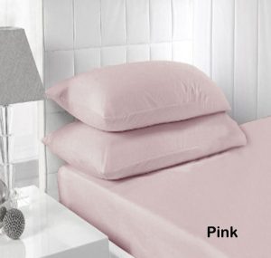 Accessorize 250TC Fitted Sheet Set – KING, Pink