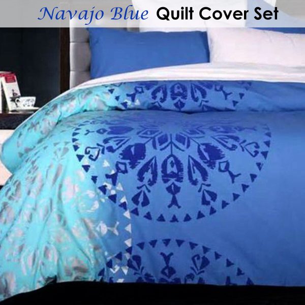 Accessorize Navajo Blue Quilt Cover Set Single