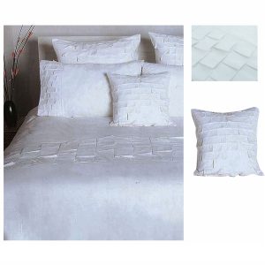 Accessorize Pleats White Cotton Quilt Cover Set DOUBLE + 1 Free Bonus Cushion Cover