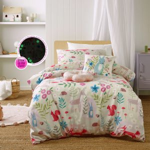 Happy Kids Glow in the Dark Woodland Park Quilt Cover Set Single