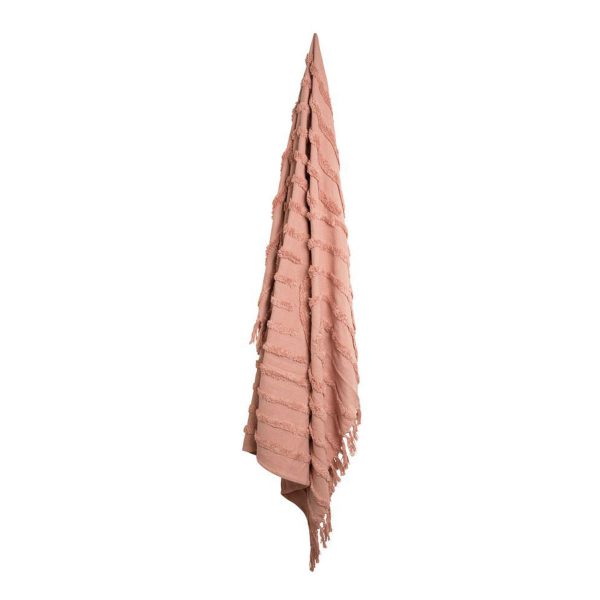 J Elliot Home Zen Luxury Fringe Throw 130 x 160cm – Clay Pink