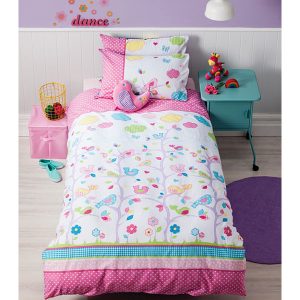 Cubby House Reversible Birdie Tree Quilt Cover Set Single
