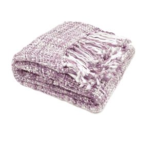 Rans Oslo Knitted Weave Throw 127x152cm – Lilac Hint