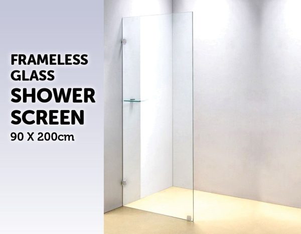 Frameless 10mm Safety Glass Shower Screen – 900 x 2000 mm