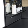Dressing Table Stool Mirror Jewellery Organiser Makeup Cabinet 5 Drawers – Black