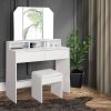 Dressing Table Stool Foldable Mirror Jewellery Cabinet Makeup Storage