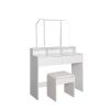 Dressing Table Stool Foldable Mirror Jewellery Cabinet Makeup Storage