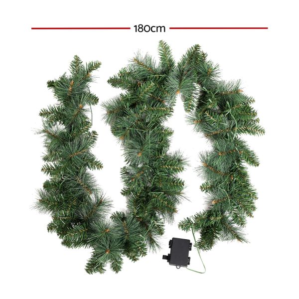 1.8m Christmas Garland with LED lights Party Xmas Decorations