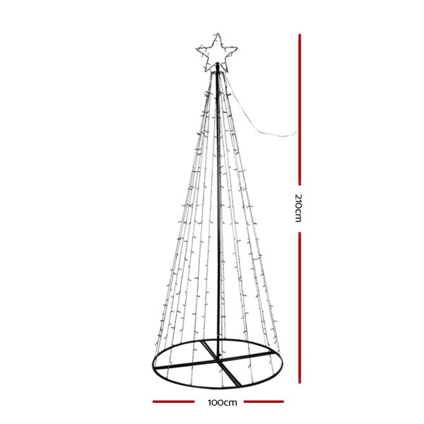 Jingle Jollys Christmas Tree 2.1M 264 LED Xmas Trees Solar Power