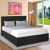 Altamont Fabric Gas Lift Bed Frame with Headboard – KING, Black