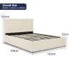 Altamont Fabric Gas Lift Bed Frame with Headboard – QUEEN, Beige