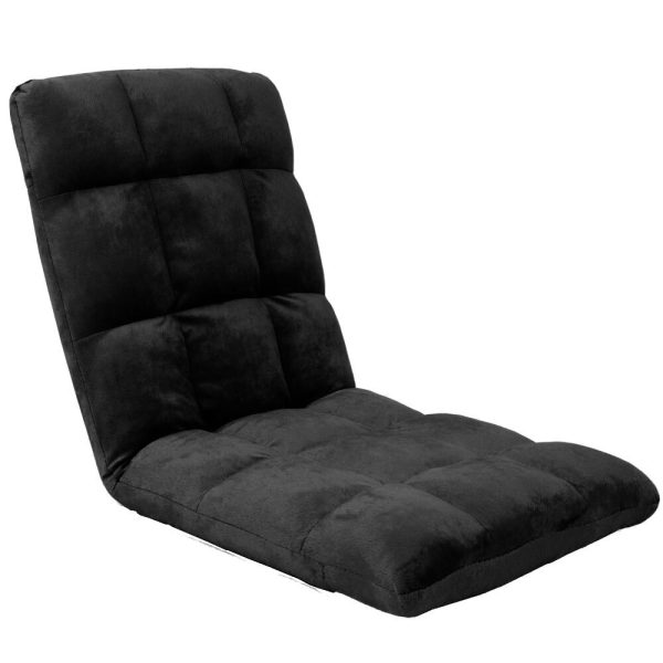 Adjustable Cushioned Floor Gaming Lounge Chair – 99 x 41 x 12 cm, Black