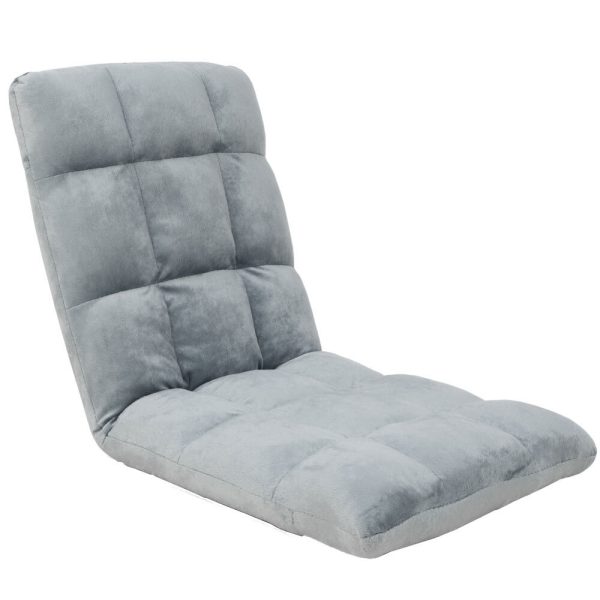 Adjustable Cushioned Floor Gaming Lounge Chair – 99 x 41 x 12 cm, Grey