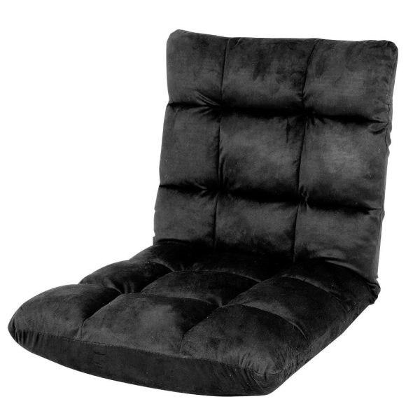 Adjustable Cushioned Floor Gaming Lounge Chair – 100 x 50 x 12 cm, Black