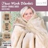 Laura Hill 600GSM Faux Mink Blanket Double-Sided Queen Size – Beige