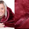 Laura Hill 600GSM Faux Mink Blanket Double-Sided Queen Size – Wine Red