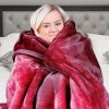 Laura Hill Faux Mink Blanket 800GSM Heavy Double-Sided – Red
