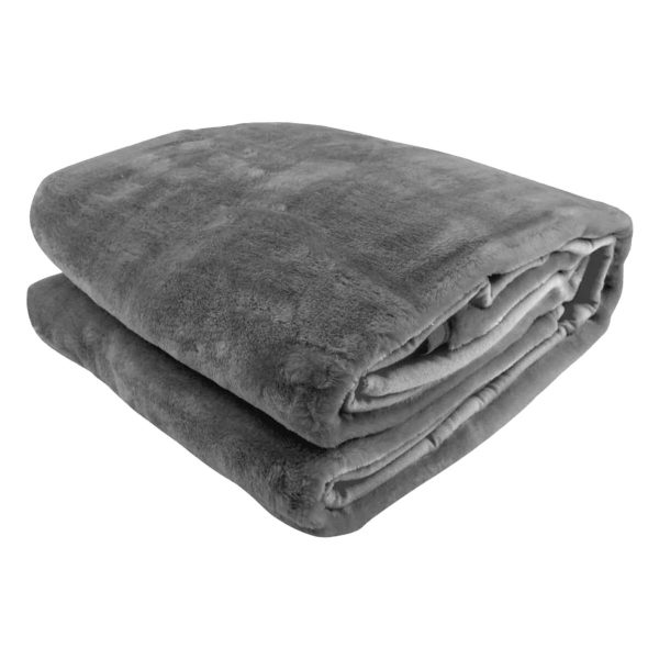 Laura Hill Faux Mink Blanket 800GSM Heavy Double-Sided – Silver