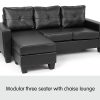 Hersham Corner Sofa Lounge Couch with Chaise – Black