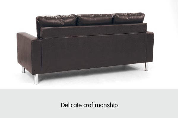 Hersham Corner Sofa Lounge Couch with Chaise – Brown