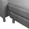 Crowley Linen Corner Sofa Couch Lounge Chaise with Metal Legs – Metal Leg