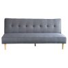 Padiham 3 Seater Linen Sofa Bed Couch with Pillows – Dark Grey