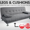 Cranberry 3 Seater Sofa Bed Couch Lounge Futon – Fabric