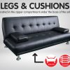 Cranberry 3 Seater Sofa Bed Couch Lounge Futon – Leather
