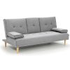 Pascagoula Linen Fabric Sofa Bed Lounge – Light Grey