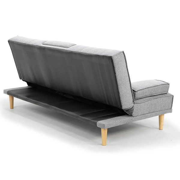Pascagoula Linen Fabric Sofa Bed Lounge – Light Grey