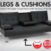 Vegas Faux Leather Sofa Bed Lounge Furniture – Black