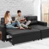 Hackney 3-Seater Corner Sofa Bed Storage Lounge Chaise Couch – Leather