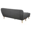 Buzzard Linen Corner Sofa Couch Lounge L-shaped with Chaise – Dark Grey, Right Chaise