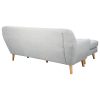 Buzzard Linen Corner Sofa Couch Lounge L-shaped with Chaise – Light Grey, Right Chaise