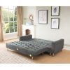 Cheektowaga Faux Velvet Corner Wooden Sofa Bed Couch with Chaise – Grey
