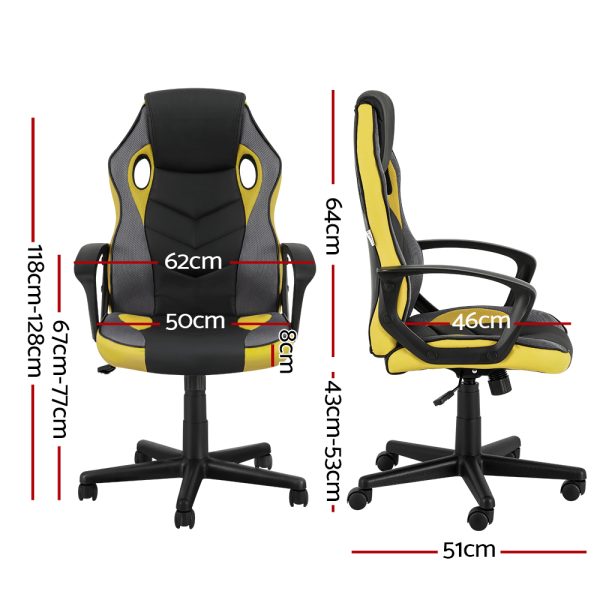 Gaming Office Chair Computer Executive Racing Chairs High Back Yellow