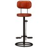 Bar Stools 2 pcs and Real Goat Leather – Black and Brown