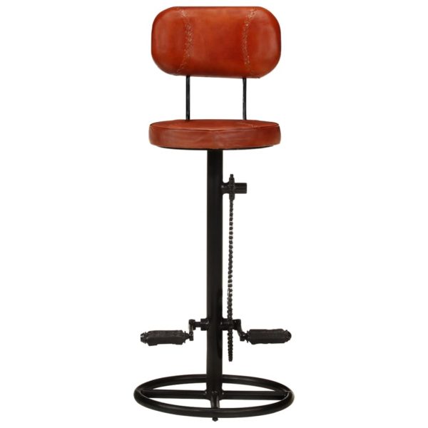 Bar Stools 2 pcs and Real Goat Leather – Black and Brown