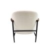Arm Chair Polyester Fabric Upholstery Wooden Structure Solid Foam Black Metal Legs