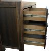 4 Pieces Bedroom Suite in Solid Wood Veneered Acacia Construction Timber Slat Queen Size Chocolate Colour Bed, Bedside Table & Dresser
