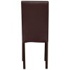 2x Wooden Frame Brown Leatherette Dining Chairs with Solid Pine Legs